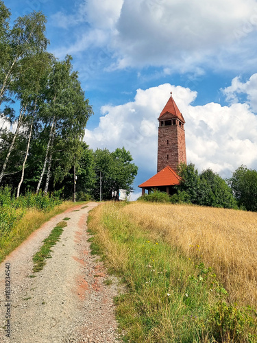 Observation tower on the top of St. Anne (Góra Św. Anny) in Nowa Ruda, Poland - Sowie Mountains