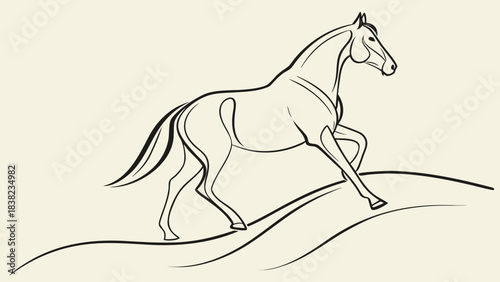 Elegant outline of a horse in motion, showcasing strength and grace.