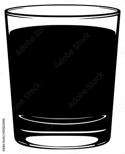 A glass of dark liquid on a , alcohol, beverage, black, cup, drink, illustration, juice, liquid, milk, profile, against transparent background