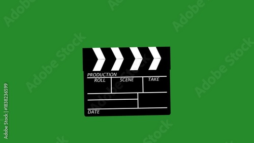 clapperboard icon sign animation, movies marking action clapperboard sign animated.