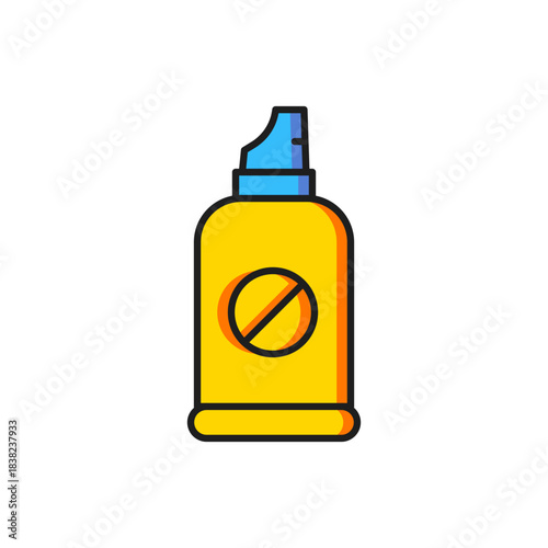 Color Spray against insects icon isolated on white background. Flat filled outline style with shadow. Vector