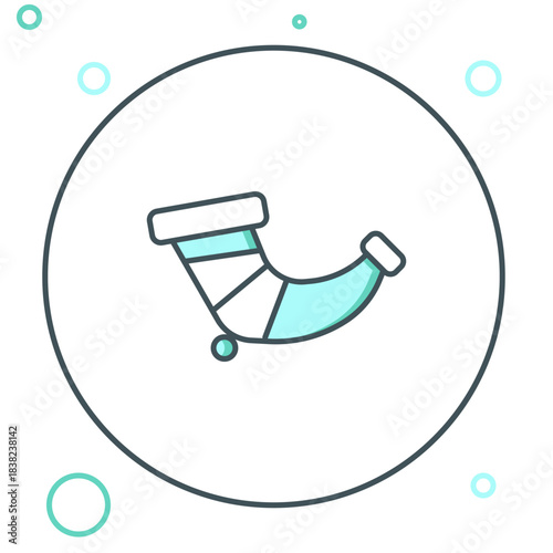 Line Hunting horn icon isolated on white background. Colorful outline concept. Vector