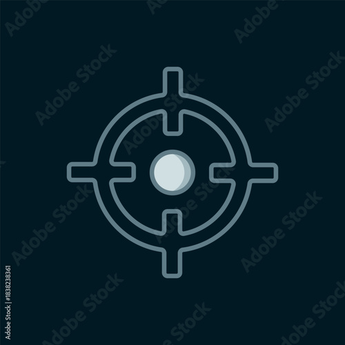 Line Target sport icon isolated on black background. Clean target with numbers for shooting range or shooting. Flat filled outline style with shadow. Vector