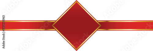 Red and Gold Ribbon with Rosette Graphic