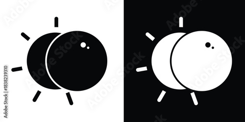 sun and moon icon set, vector illustration . Eps 10