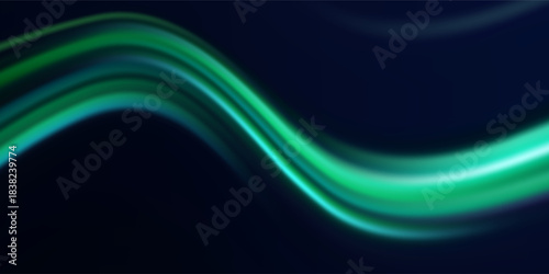 Neon stripes in the form of drill, turns and swirl. Speed of light concept background. Abstract background rotational border lines.