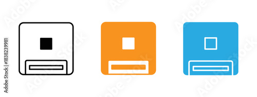 Colorful icons of electronic devices with distinct design elements