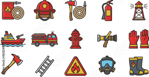 Firefighter Equipment Illustration
