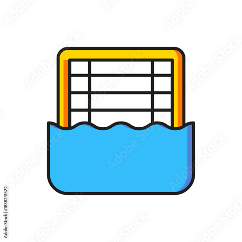 Color Water polo icon isolated on white background. Flat filled outline style with shadow. Vector