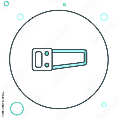 Line Hand saw icon isolated on white background. Colorful outline concept. Vector