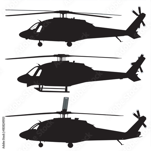 military helicopter silhouettes