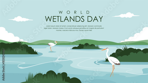 vector world wetlands day background template