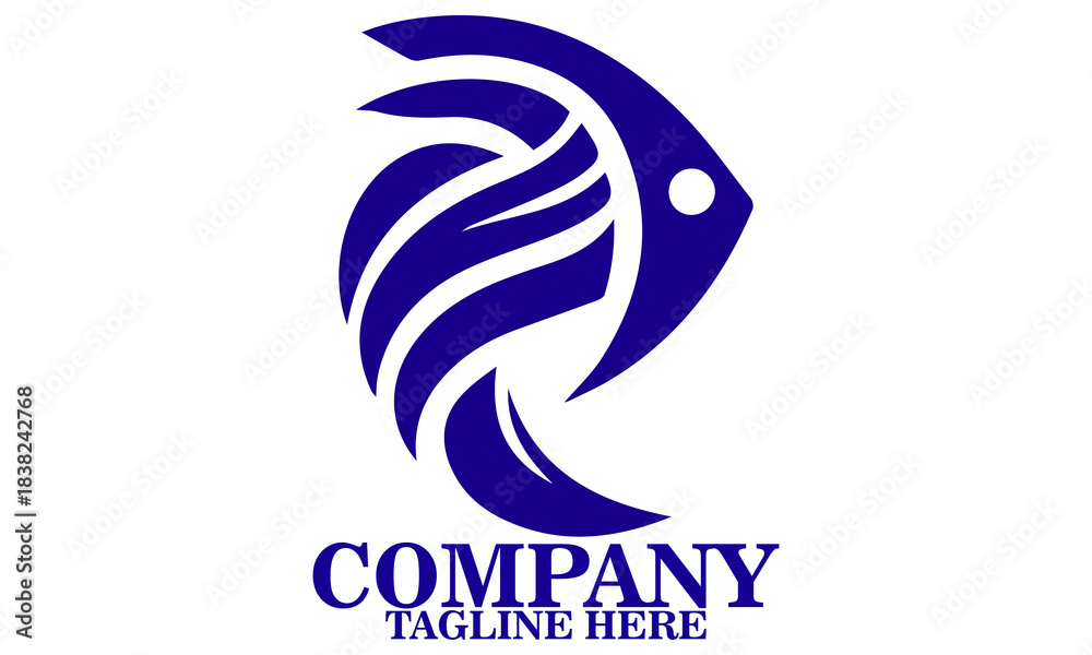 Fototapeta premium Shape Fish Icon. Shape Fish Logo Art, Shape Fish Vector Illustration