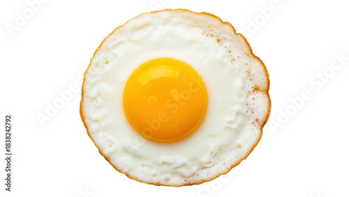 Tableau sur toile Fried egg isolated PNG on transparent background, sunny-side up breakfast food w
