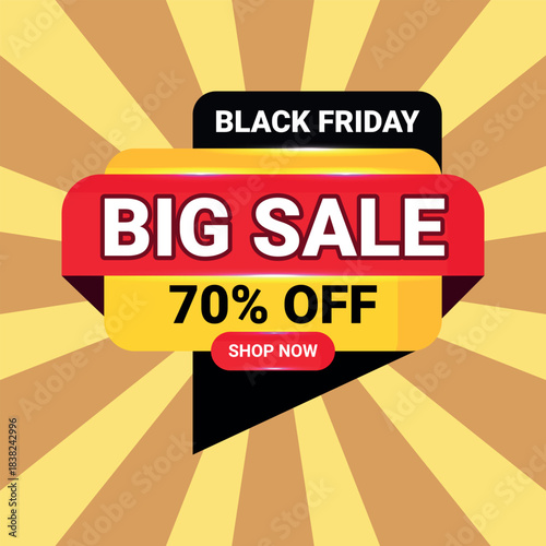 Black Friday big sale banner design for a discount offer new business strategy and quality service plan