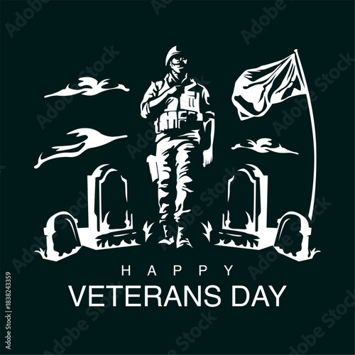 vector veterans day poster template