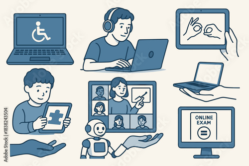 Accessible Digital Learning and Assistive Technology Illustration