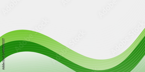 Abstract White and Green wave wide background texture, soft, header, modern neutral good