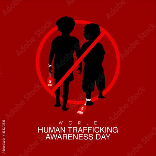 vector human trafficking awareness day poster template