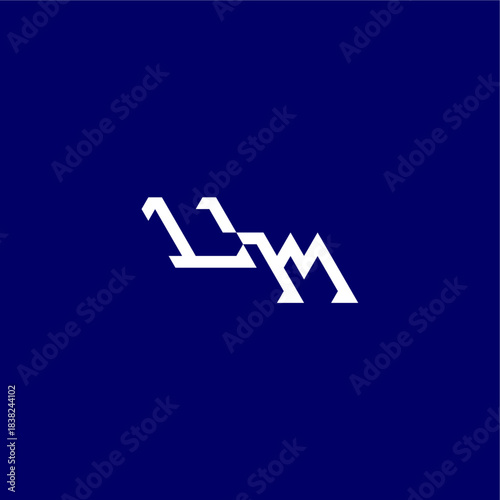 monogram modern logo initial esport concept design LM minimalist techno style letter