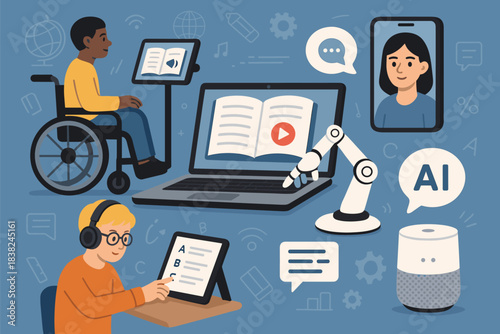 Accessible Technology and Inclusive Digital Learning Illustration