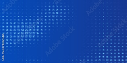 Blue Tech Finance Fintech Background Abstract Pixel Pattern. Abstract Business Tech Science Vector Backdrop.