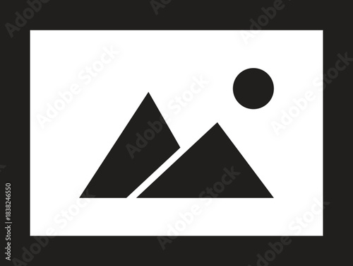 Image Placeholder Icon for UI Design, Gallery, and Photo Upload Interface Graphics