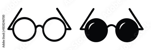 glasses vector icon, eyeglass sign, sunglasses sign and symbol