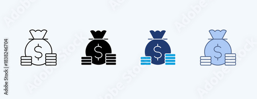 Economic Multiple Icon Illustration Vector