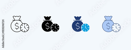 Short Term Investment Multiple Icon Illustration Vector