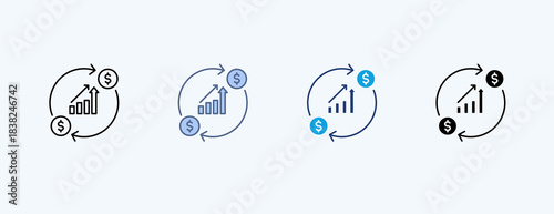 Return On Equity Multiple Icon Illustration Vector