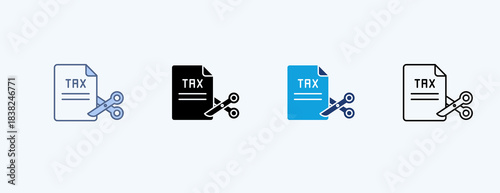 Tax Planning Multiple Icon Illustration Vector