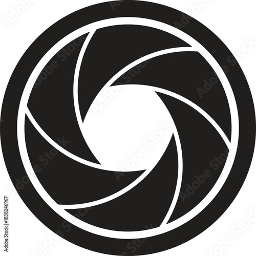 Camera Shutter Blade Icon for Photography, Optics, and Visual Media Design