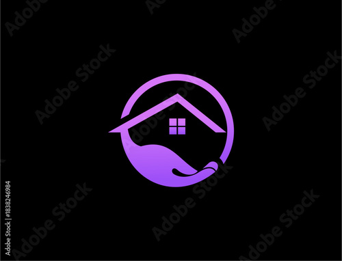 Abstract home and hand logo concept