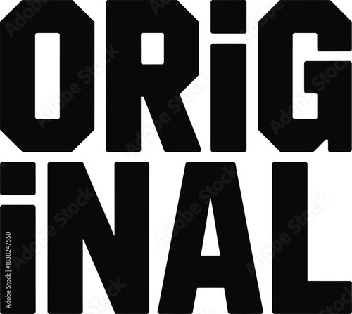 Black text original on white background vector graphic