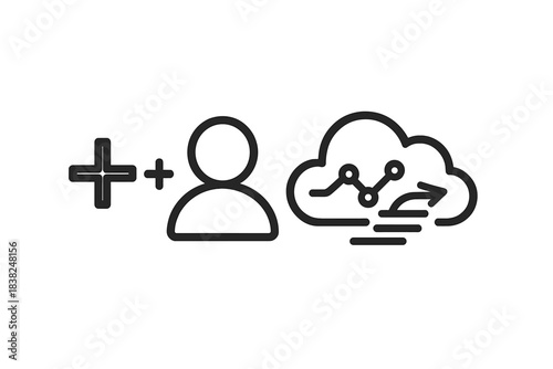 User profile data synchronization to cloud analytics icon design