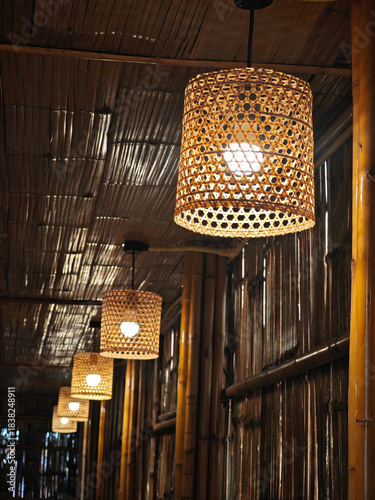  Woven Lamp hanging in house