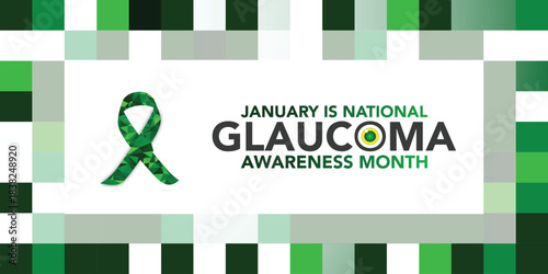 Glaucoma awareness month is observed every year in January, is a group of eye conditions that damage the optic nerve, the health of which is vital for good vision. Vector illustration	