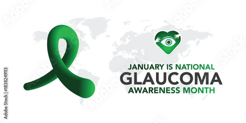 Glaucoma awareness month is observed every year in January, is a group of eye conditions that damage the optic nerve, the health of which is vital for good vision. Vector illustration	