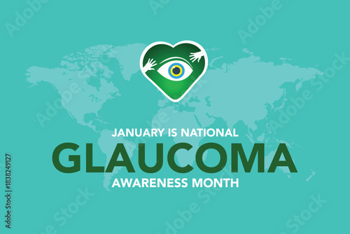 Glaucoma awareness month is observed every year in January, is a group of eye conditions that damage the optic nerve, the health of which is vital for good vision. Vector illustration	