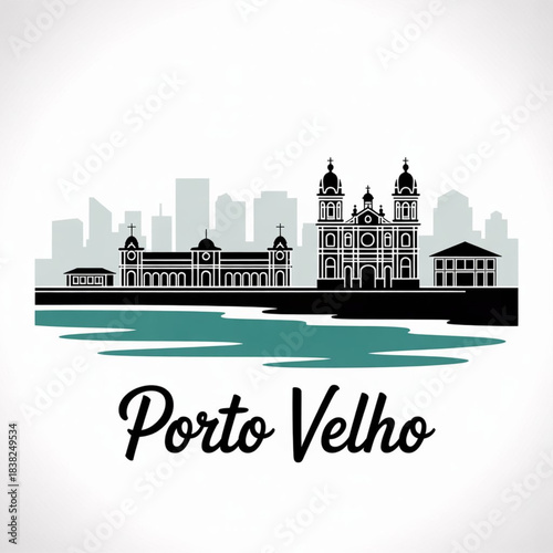 Porto Velho Skyline Silhouette — A Historic Amazonian River Capital of Rondônia Vector Illustration