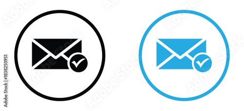 email sent icon vector. email checked icon. message delivered icon. email with checkmark icon. mail confirmation icon. design for ui, ux, app, website. vector illustration.