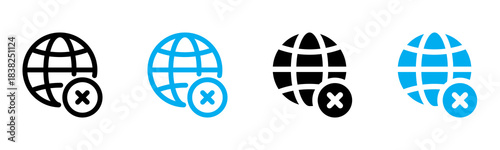 Global Restricted Icon Multiple Style Vector Illustration 