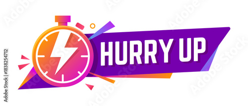 Hurry up final sale price off, shop discount icon or tag. Final price off badge, last chance sale message vector tag. Hurry up special bargain deal label with orange stopwatch and typography