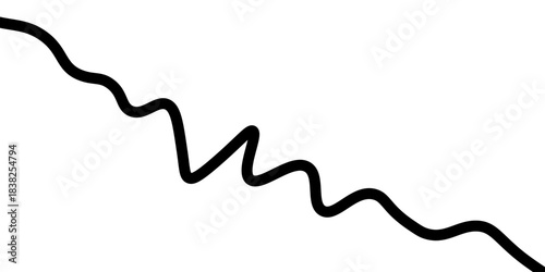 Set of spiral springs. Black metal wire coil collection. Thin spirals, zigzag lines, wire waves, flexible coils element pack for graphic design templates, decor. Vector illustration bundle