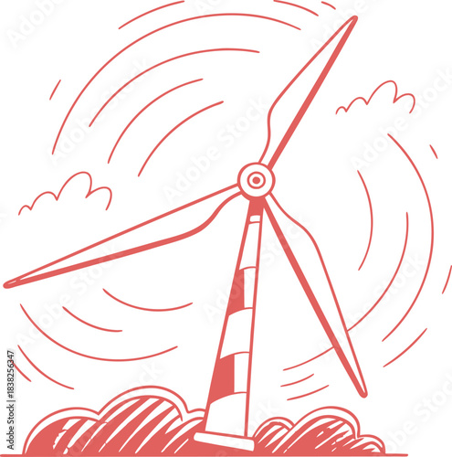 Illustration of a water tap with a drop and a larger drop containing the earth globe inside it