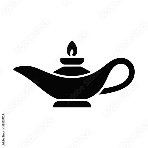 oil lamp glyph icon