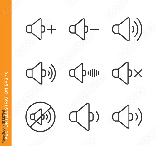 Audio line icons- Mini collection and editable stroke series icon