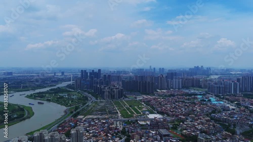 Foshan District Aerial Photography - Urban Cityscape with River