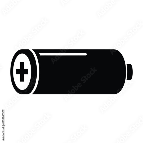 Black Silhouette of a Battery power energy